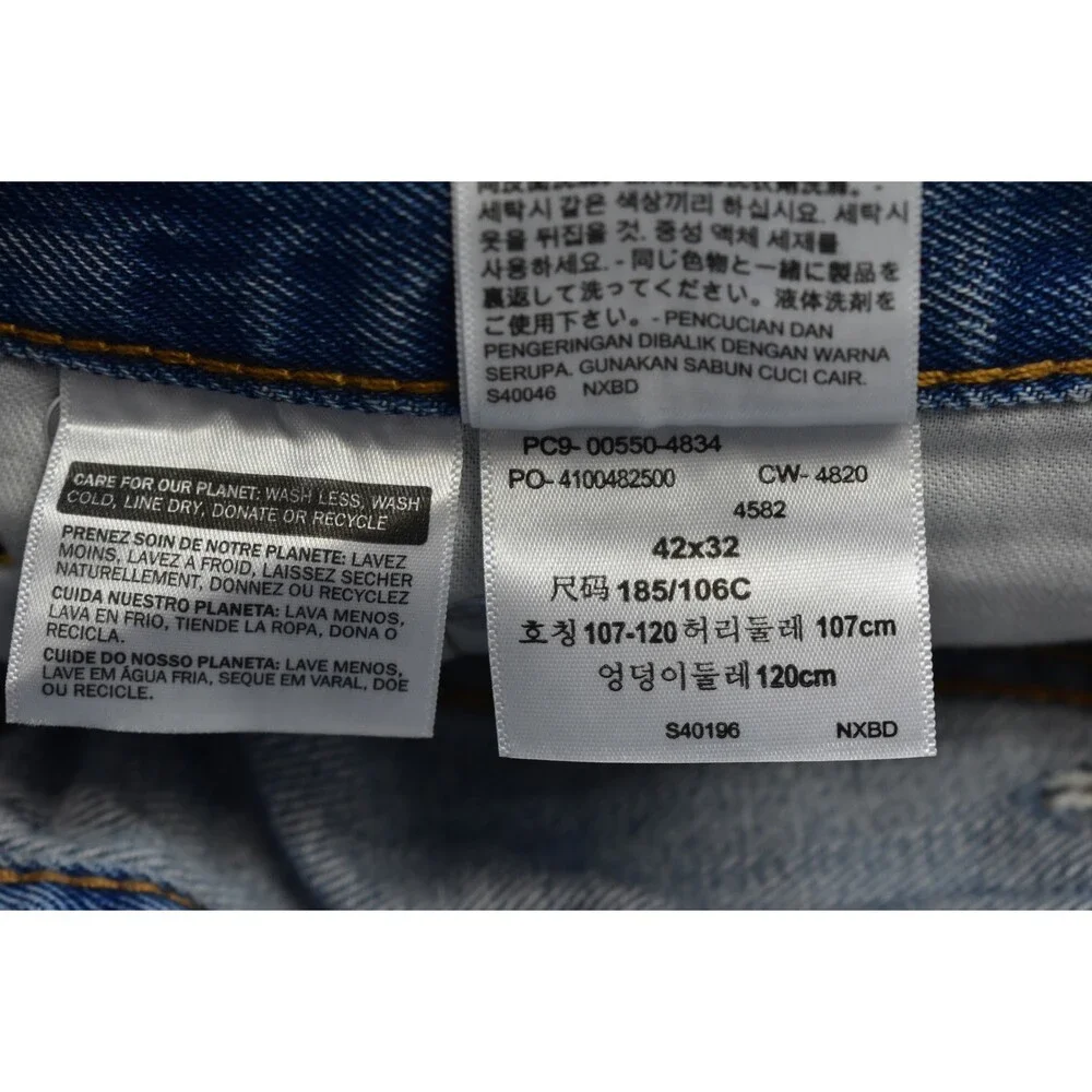 Levis 550 Jeans Mens 42x32 Blue Relaxed Fit Tapered Leg Denim New 100% Cotton - Picture 4 of 14